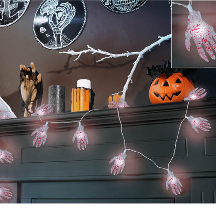 Ghirlanda luminosa di Halloween LED Mano di scheletro 1,15 m