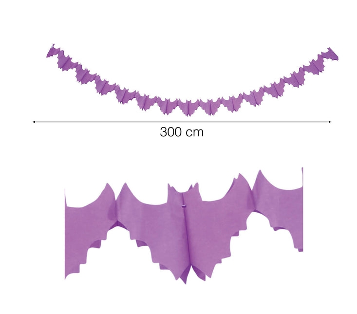 Ghirlanda di Halloween Pipistrelli Viola 3m