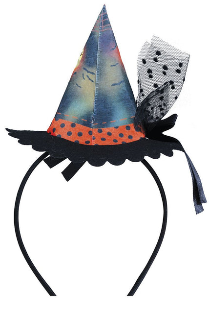 Cerchietto Halloween Mini Cappello Strega Gatto