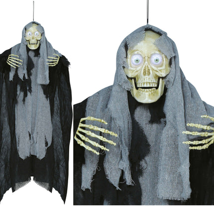 Decorazione appesa di Halloween Scheletro grigio 1,2 m