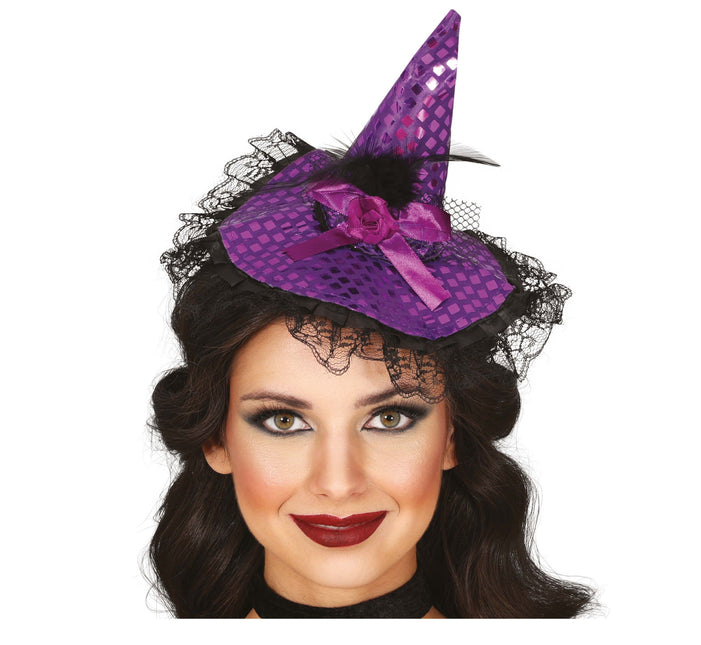 Cerchietto di Halloween Cappello da strega viola