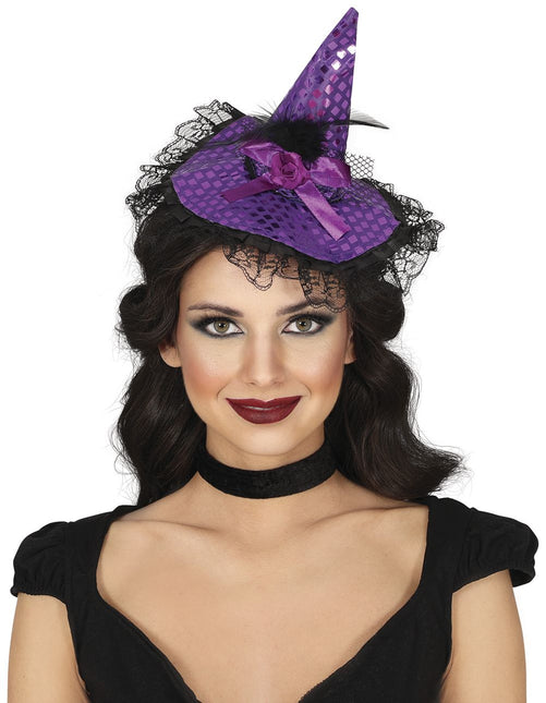 Cerchietto di Halloween Cappello da strega viola