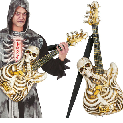 Scheletro di chitarra finto di Halloween 58 cm