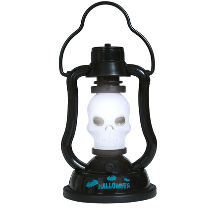 Teschio Lanterna di Halloween con luce e suono 15 cm