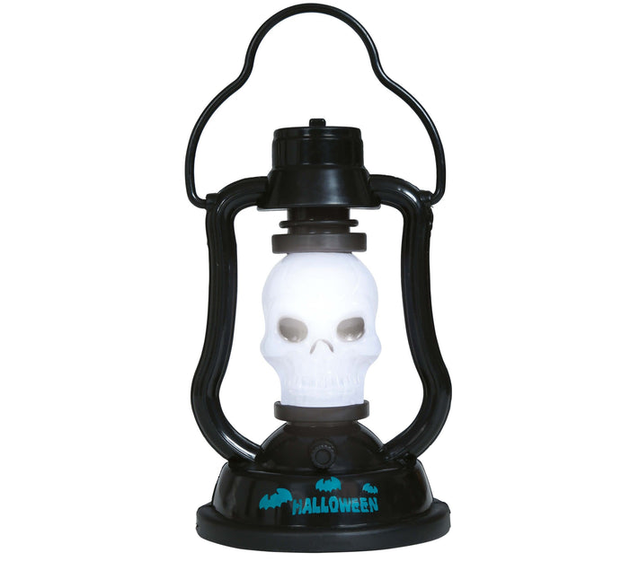 Teschio Lanterna di Halloween con luce e suono 15 cm