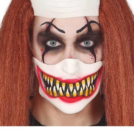 Mezza maschera di Halloween da clown