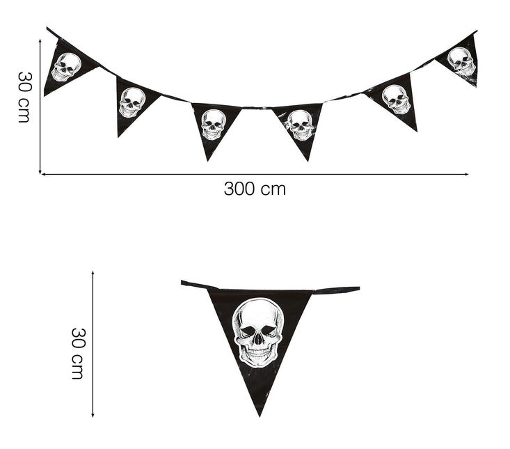 Linea di bandiera Halloween Teschi 3,6 m