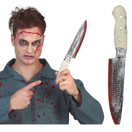 Coltello da cucina insanguinato di Halloween 33 cm