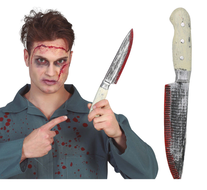 Coltello da cucina insanguinato di Halloween 33 cm