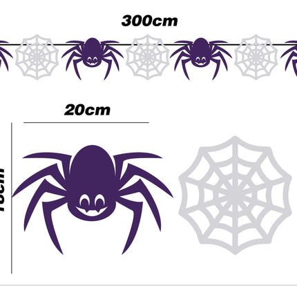 Ghirlanda di Halloween Ragni e Ragnatele 3m