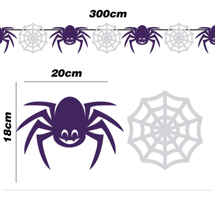 Ghirlanda di Halloween Ragni e Ragnatele 3m