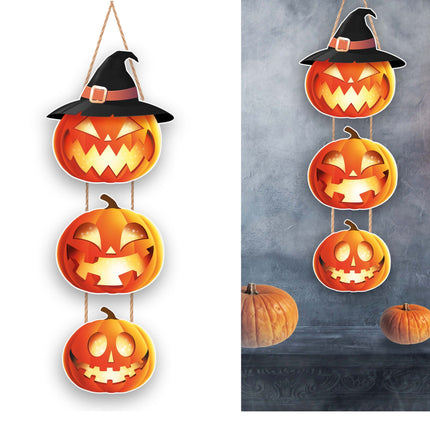 Decorazione di Halloween appesa Zucche Piatto 64 cm