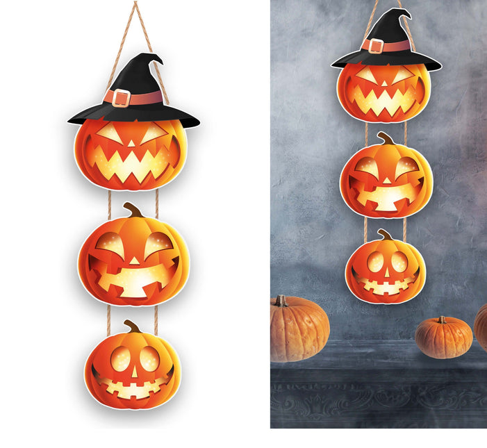 Decorazione di Halloween appesa Zucche Piatto 64 cm