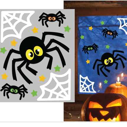 Adesivo per finestre di Halloween Ragni e Ragnatele 25 cm