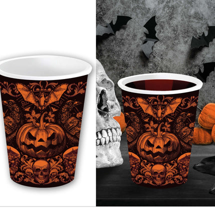 Tazze di Halloween Zucca Gotica 240ml 6 pezzi