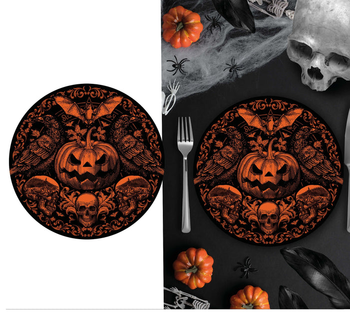 Piatti di Halloween Zucca gotica 23 cm 6 pezzi