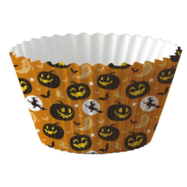 Stampi per cupcake di Halloween in carta arancione 5cm 50pz