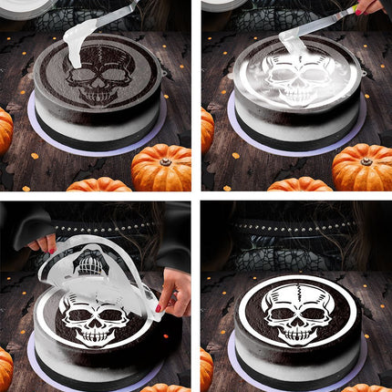 Template per torta di Halloween Teschio 25cm