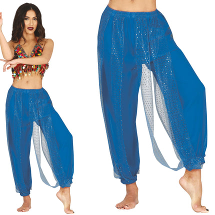 Pantaloni blu per la danza del ventre