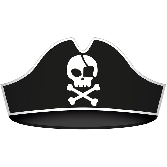 Cappelli da pirata - Pirate Party - 33,5 x 15 cm - 6 pezzi