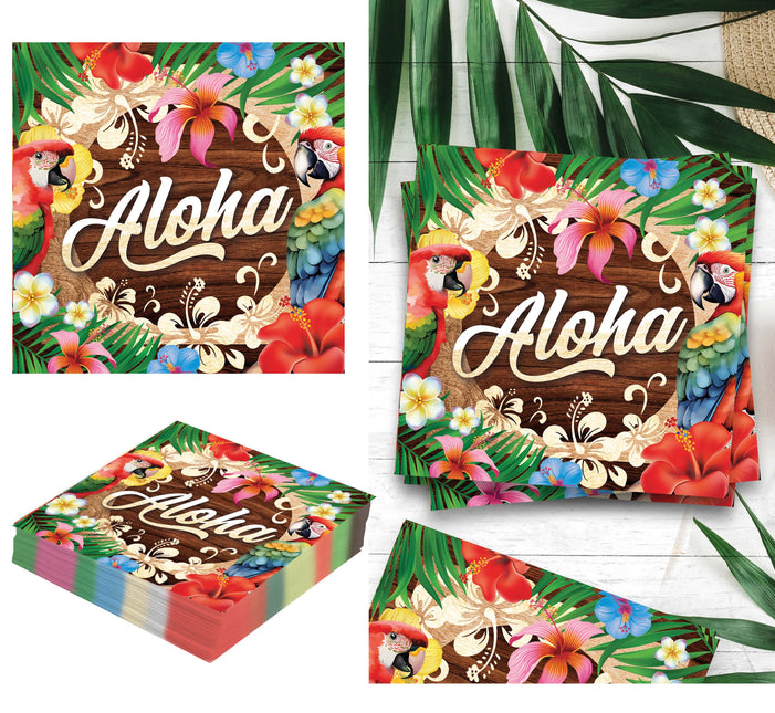 Borsa 20 tovaglioli estivi aloha 16x16