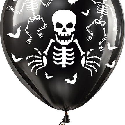 Palloncini Halloween Scheletro Nero 30cm 16pz