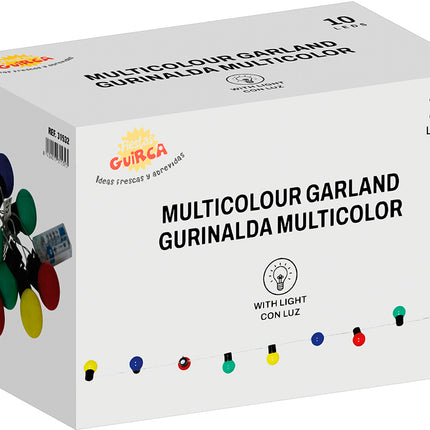 Ghirlanda a 10 led multicolore a batteria 150 cm