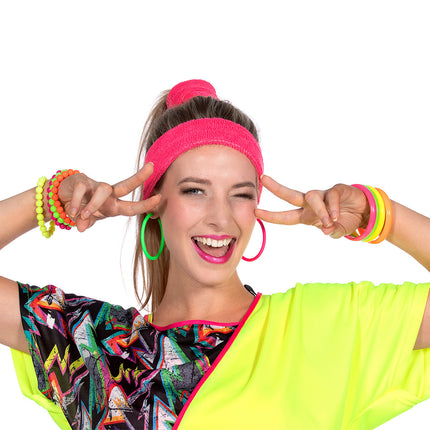 Neon 80S Bracciale Donna Perline 4 pezzi