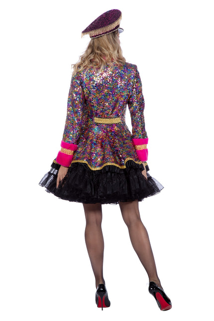 Cappotto di lusso con paillettes multicolore