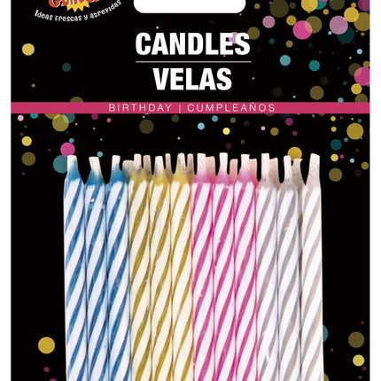 Candele a strisce 5,5 cm 24 pezzi