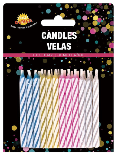 Candele a strisce 5,5 cm 24 pezzi