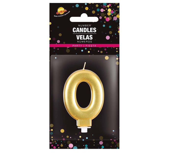 Candela Oro 0 Anno Metallizzata 8cm