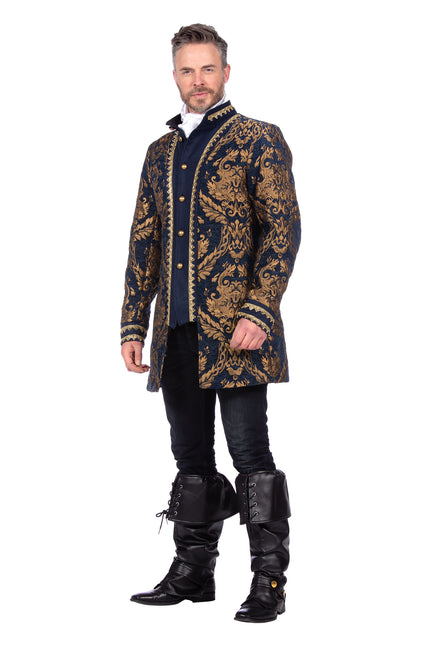 Cappotto in broccato blu luxe