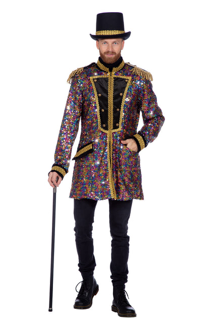 Cappotto di lusso con paillettes multicolore