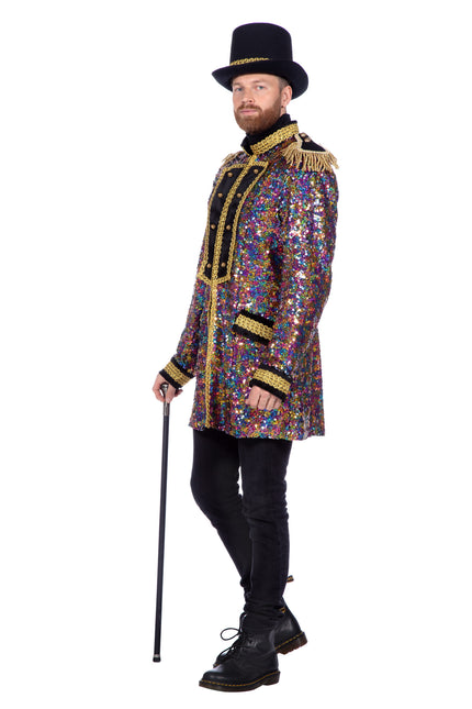 Cappotto di lusso con paillettes multicolore