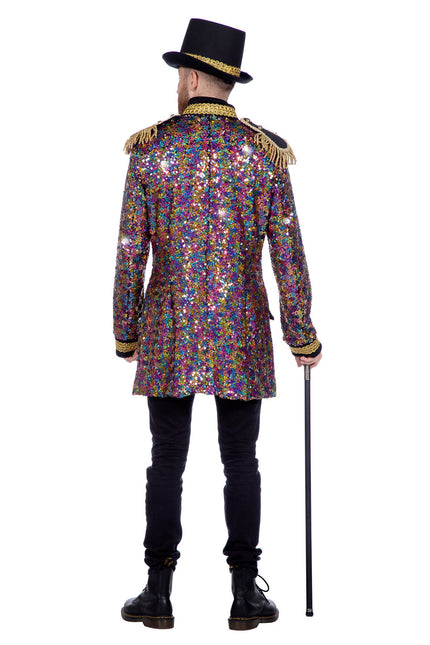 Cappotto di lusso con paillettes multicolore