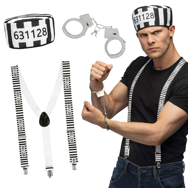 Set di accessori in bianco e nero Prisoner 3 pezzi