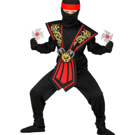 Kombat Ninja Rood Met Wapens Kostuum Kind