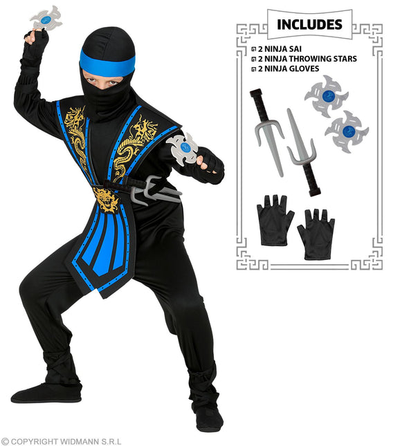 Costume da Kombat Ninja Blu con Armi Bambino