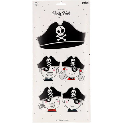 Cappelli da pirata - Pirate Party - 33,5 x 15 cm - 6 pezzi