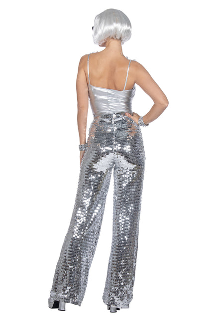 Pantaloni party glitter argento