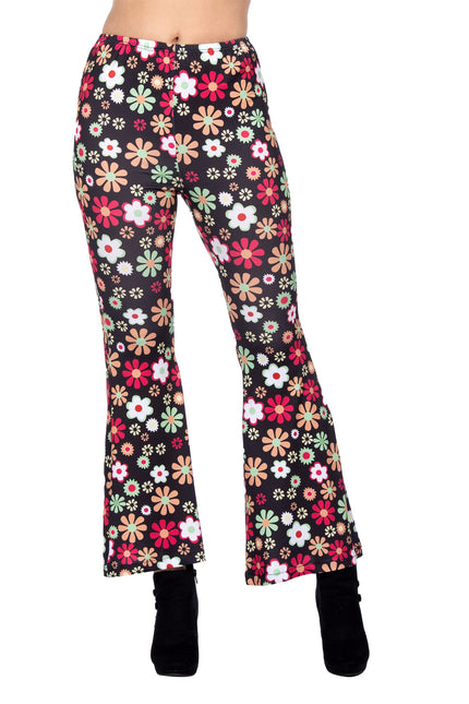 Pantaloni hippie a fiori neri