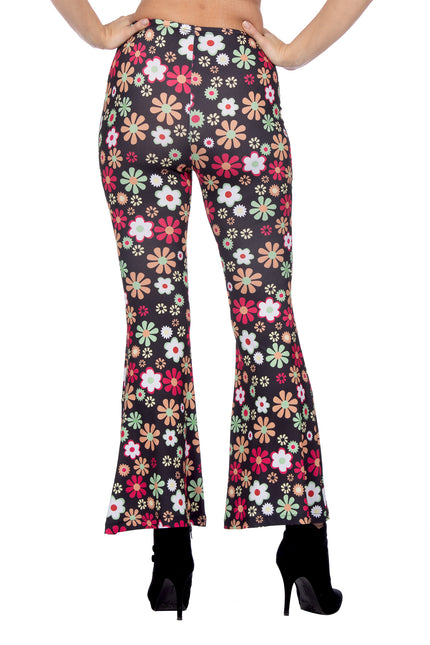 Pantaloni hippie a fiori neri