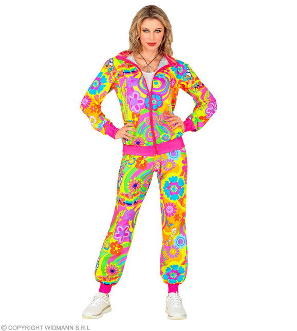 Tuta Hippie Neon Groovy Love Costume