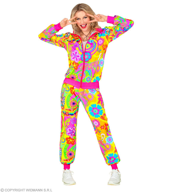 Tuta Hippie Neon Groovy Love Costume