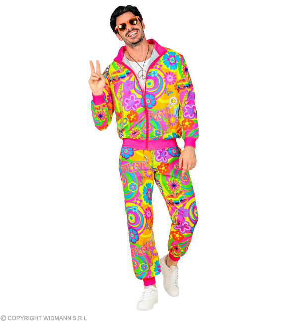 Tuta Hippie Neon Groovy Love Costume