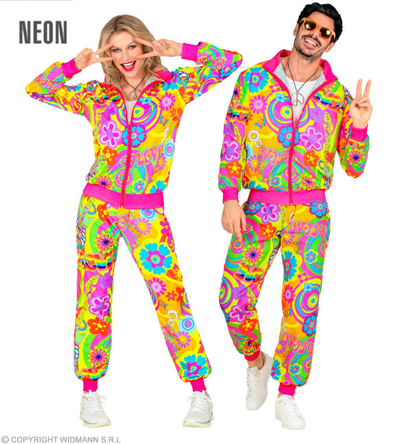 Tuta Hippie Neon Groovy Love Costume