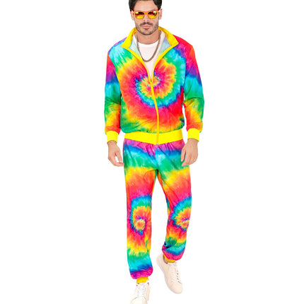 Tuta da ginnastica Hippie Neon Tie Dye Costume