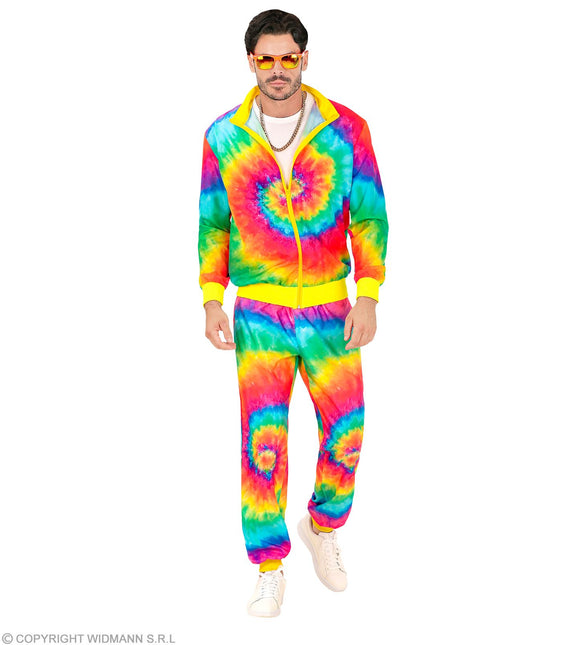 Tuta da ginnastica Hippie Neon Tie Dye Costume