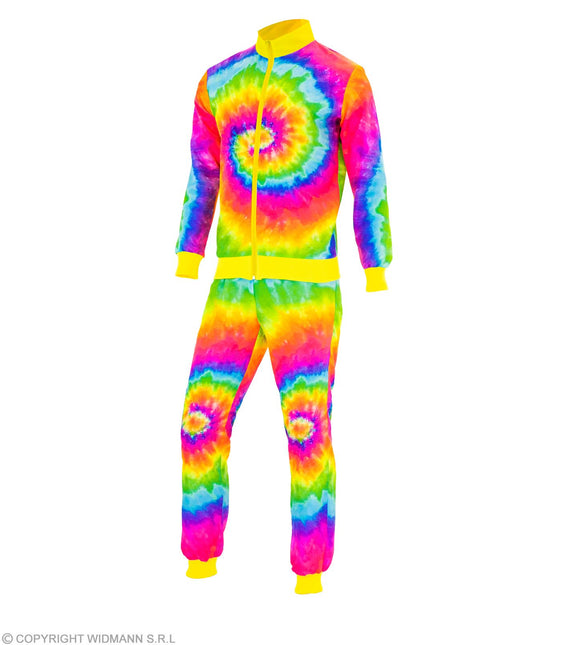 Tuta da ginnastica Hippie Neon Tie Dye Costume